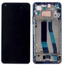 Дисплей для Xiaomi Mi 10 Lite, голубой (Bubblegum Blue), с рамкой, Original (PRC) (переклеено стекло), M2002J9G