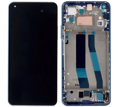 Дисплей для Xiaomi Mi 10 Lite, голубой (Bubblegum Blue), с рамкой, Original (PRC) (переклеено стекло), M2002J9G