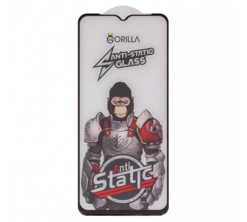 Захисне скло для Xiaomi Poco C3, Redmi 10A, Redmi 9A, Redmi 9AT, Redmi A1, Redmi A2, сумісне з чохлом, Full Glue, Anti-Static, чорний, gorilla