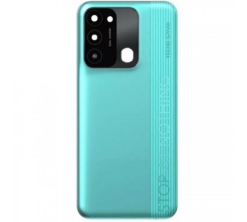 Задняя панель корпуса для Tecno Spark Go (2022) (KG5m), зеленая (Turquoise Cyan), Copy + стекло камеры Задняя панель корпуса для Tecno Spark Go (2022) (KG5m), зеленая (Turquoise Cyan), Copy + стекло камеры