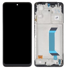 Дисплей для Xiaomi Poco X5 5G, Redmi Note 12 4G, Redmi Note 12 5G, чорний, з рамкою, Оригінал (переклеєне скло), 22111317PG, 22111317PI, 23021RAAEG, 23021RAA2Y, 23027RAD4I, 23028RA60L, 22111317I, 22111317G