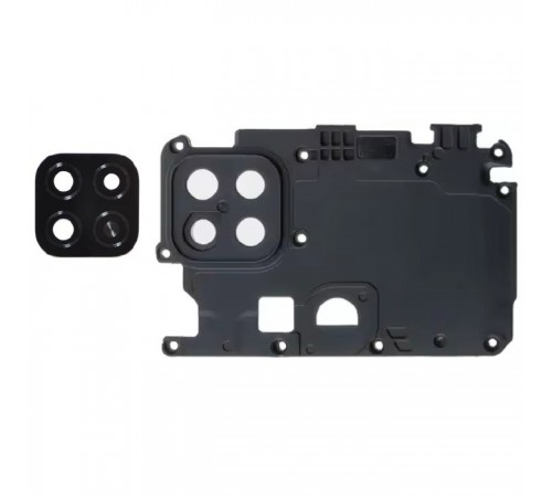 Скло камери для Xiaomi Redmi 9C NFC, чорне, з рамкою