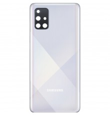 Задня панель корпусу для Samsung A715F/DS Galaxy A71, срібляста (Prism Crush Silver) + скло камери