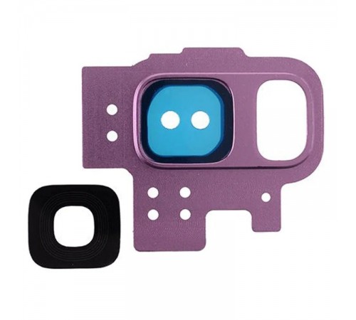 Скло камери для Samsung G960 Galaxy S9, фіолетове (Lilac Purple), з рамкою