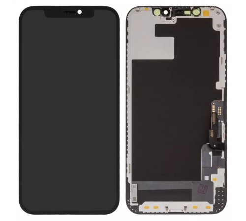 Дисплей для iPhone 12, iPhone 12 Pro, чорний, з рамкою, High Copy з пластиками камери та датчика наближення, без мікросхеми, (OLED) OEM soft Дисплей для iPhone 12, iPhone 12 Pro, чорний, з рамкою, High Copy з пластиками камери та датчика наближення, без мікросхеми, (OLED) OEM soft
