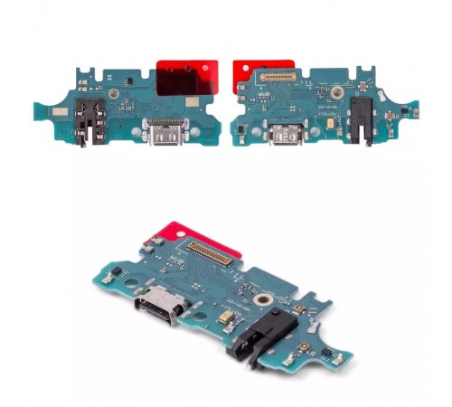 Шлейф для Samsung A155 Galaxy A15, A156 Galaxy A15 5G, M156 Galaxy M15, коннектора зарядки, с микрофоном, с компонентами, Сopy, плата зарядки