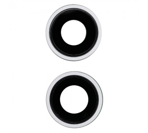 Скло камери для iPhone 15, iPhone 15 Plus, блакитне (Blue), з кільцем, комплект 2 шт.