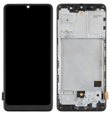 Дисплей для Samsung A415 Galaxy A41, чорний, з рамкою, Copy (TFT)