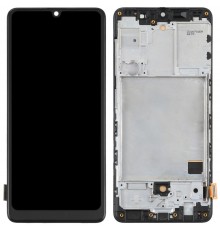 Дисплей для Samsung A415 Galaxy A41, чорний, з рамкою, Copy (TFT)