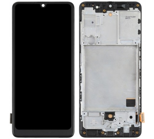 Дисплей для Samsung A415 Galaxy A41, чорний, з рамкою, Copy (TFT)