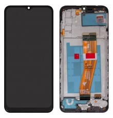 Дисплей для Samsung A037F Galaxy A03s, чорний, з рамкою, FLYCDI, з жовтим шлейфом, (160,5x72 mm)