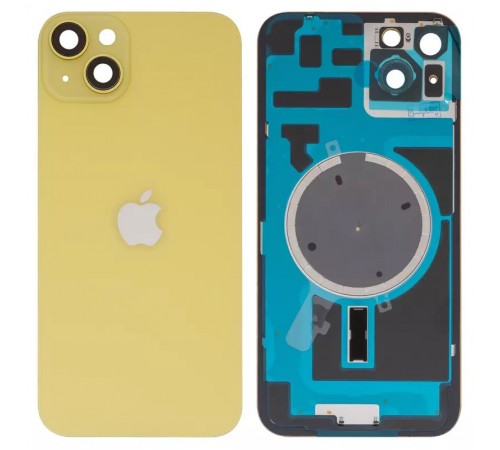 Задняя панель корпуса для iPhone 14 Plus, желтая + стекло камеры, High Copy yellow