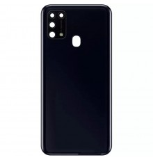 Задняя панель корпуса для Samsung M315 Galaxy M31, M315F/DS Galaxy M31, черная (Space Black), Copy + стекло камеры