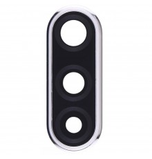 Скло камери для Huawei P30 Lite, сріблясте (Pearl White), з рамкою, 24 Мп