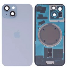 Задня панель корпусу для iPhone 15, блакитна + скло камери, High Copy