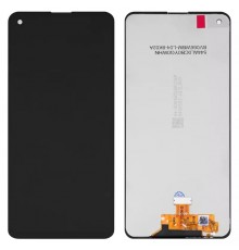 Дисплей для Samsung A217 Galaxy A21s, чорний, без рамки, Оригінал (переклеєне скло)