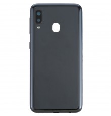 Задняя панель корпуса для Samsung A202F/DS Galaxy A20e, черная + стекло камеры