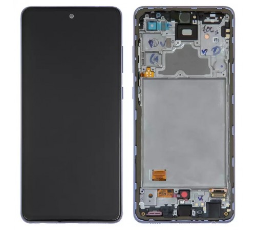 Дисплей для Samsung A725 Galaxy A72, A726 Galaxy A72 5G, фиолетовый, с рамкой, Original, сервисная упаковка, #GH82-25624C/GH82-25463C/GH82-25460C/GH82-25849C