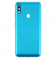 Задняя панель корпуса для Samsung M115 Galaxy M11, синяя (Metallic Blue) + стекло камеры
