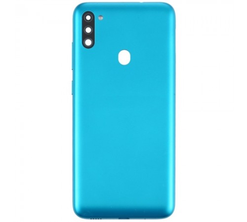 Задня панель корпусу для Samsung M115 Galaxy M11, синя (Metallic Blue) + скло камери