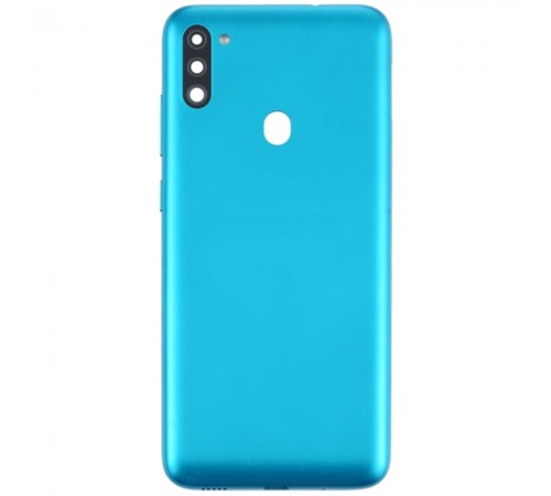 Задняя панель корпуса для Samsung M115 Galaxy M11, синяя (Metallic Blue) + стекло камеры