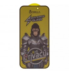 Захисне скло для Apple iPhone 15 Pro, сумісне з чохлом, Full Glue, Anti-Static, Anti-Peeping, чорний, gorilla