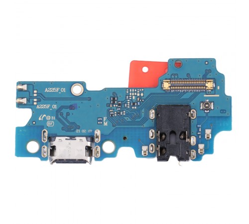 Шлейф для Samsung A225 Galaxy A22, коннектора зарядки, коннектора наушників, мікрофона, плата зарядки, High Copy