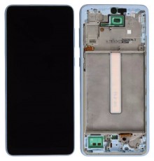 Дисплей для Samsung A336 Galaxy A33 5G, чиний (Blue), с рамкой, High Copy с широким ободком, (OLED)