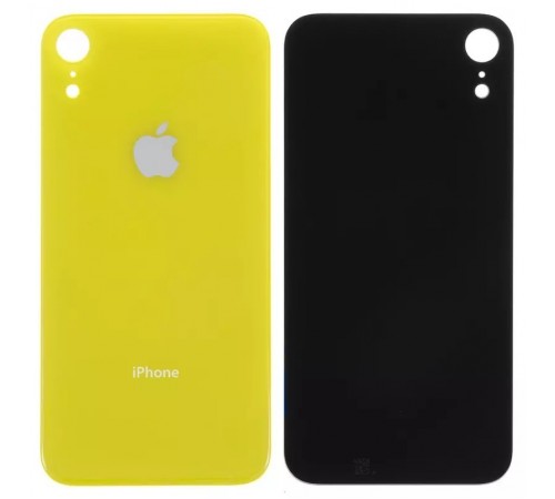 Задняя панель корпуса для iPhone XR, желтая, нужно снять стекло камеры, small hole