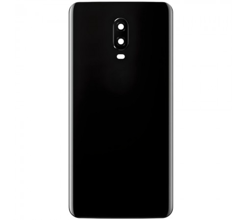 Задняя панель корпуса для OnePlus 6T A6013, черная (Mirror Black), Copy + стекло камеры