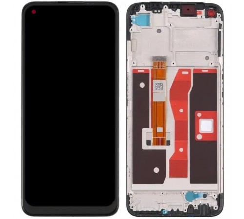 Дисплей для Oppo A55 4G, чорний, з рамкою, High Copy