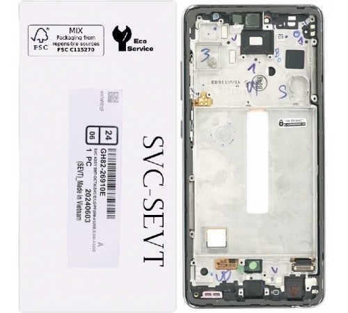 Дисплей для Samsung A528 Galaxy A52s 5G, зеленый, с рамкой, Original