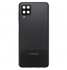 Задня панель корпусу для Samsung A125F Galaxy A12, чорна, Copy + скло камери