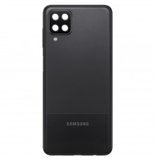 Задняя панель корпуса для Samsung A125F Galaxy A12, черная, Copy + стекло камеры
