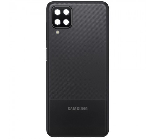 Задняя панель корпуса для Samsung A125F Galaxy A12, черная, Copy + стекло камеры