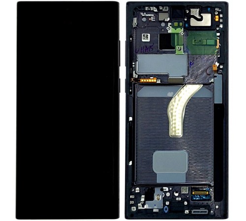 Дисплей для Samsung S908B Galaxy S22 Ultra 5G, черный (Phantom Black), с рамкой, Original, сервисная упаковка, #GH82-27488A