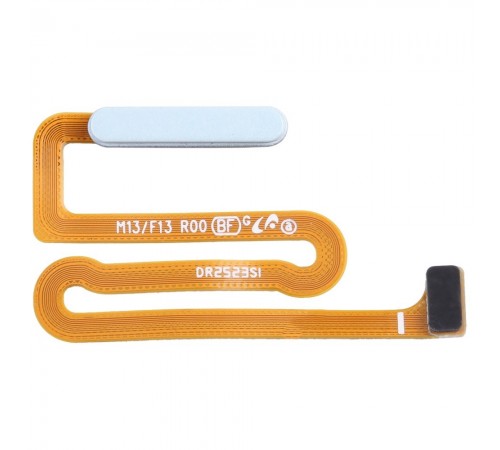 Шлейф для Samsung M135 Galaxy M13, кнопки увімкнення, сканера відбитка пальця (Touch ID), голубий (Light Blue), Original (PRC)