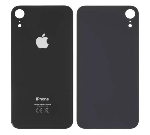 Задня панель корпусу для iPhone XR, чорна, не потрібно знімати скло камери, big hole