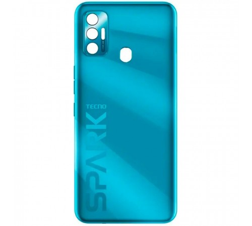 Задняя панель корпуса для Tecno Spark 7 (KF6), голубая (Morpheus Blue)