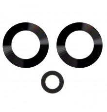 Стекло камеры для Xiaomi Poco M5, черное, без рамки, комплект 3шт.