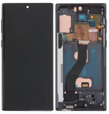 Дисплей для Samsung N970F Galaxy Note 10, чорний (Aura Black), з рамкою, Copy (TFT) 