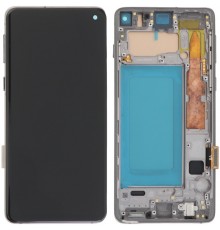 Дисплей для Samsung G973 Galaxy S10, черный, с рамкой, Copy (TFT)