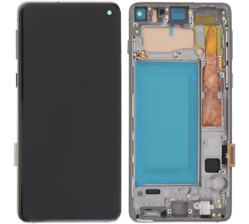 Дисплей для Samsung G973 Galaxy S10, чорний, з рамкою, Copy (TFT)