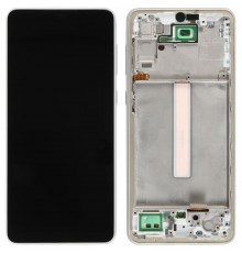 Дисплей для Samsung A336 Galaxy A33 5G, серебристый (White), Best copy, с рамкой, Сopy (TFT)