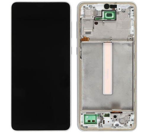 Дисплей для Samsung A336 Galaxy A33 5G, сріблястий (White), Best copy, з рамкою, Copy (TFT)