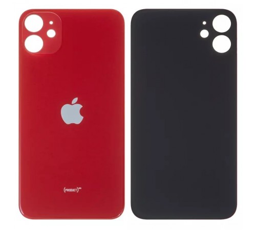 Задняя панель корпуса для iPhone 11, красная, не нужно снимать стекло камеры, big hole