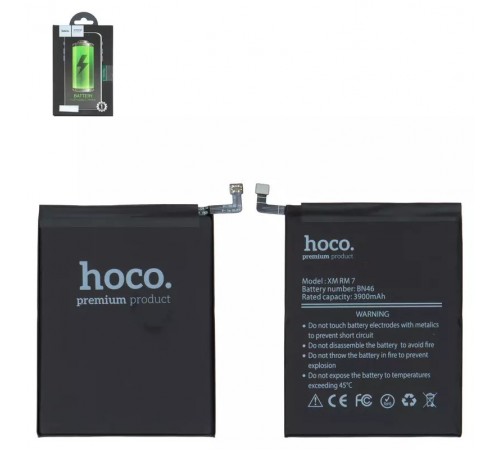 Акумулятор Hoco BN46 для Xiaomi Redmi 7, Redmi Note 8, Redmi Note 8 (2021), Redmi Note 8T, Li-Polymer, 3,85 В, 3900 мАг, M1810F6LG, M1810F6LH, M1810F6LI