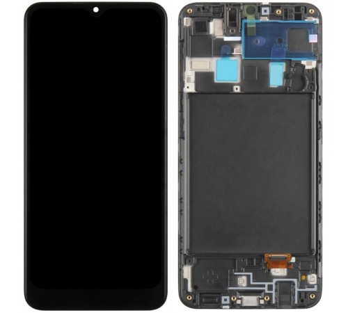 Дисплей для Samsung A205 Galaxy A20, A205F/DS Galaxy A20, M107F/DS Galaxy M10s, черный, с рамкой, High Copy (OLED)