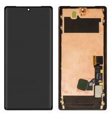 Дисплей для Google Pixel 6 Pro, чорний, з рамкою, Оригінал (переклеєно скло), GLUOG, G8VOU