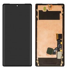 Дисплей для Google Pixel 6 Pro, черный, с рамкой, Оригинал (переклеено стекло), GLUOG, G8VOU